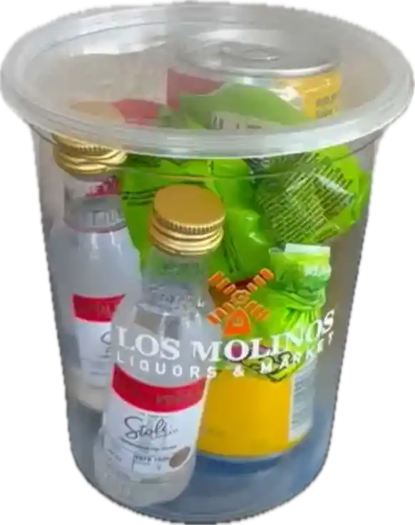 Molinos Cup Vodka (2 Stolich 50cc + 1 Red Bull Yellow + 2 Pin Pon +1 Gomita)