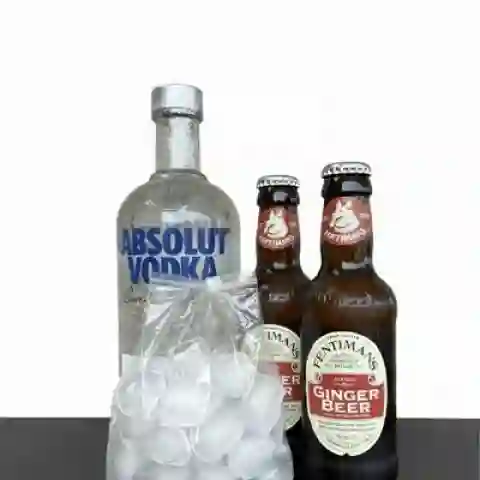 Moscow Mule (absolut Bot 750 Cc + 2 Fentim.ginger Beer 200 Cc + Hielo 2 Kg)