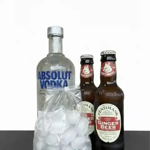 Moscow Mule (absolut Bot 750 Cc + 2 Fentim.ginger Beer 200 Cc + Hielo 2 Kg)