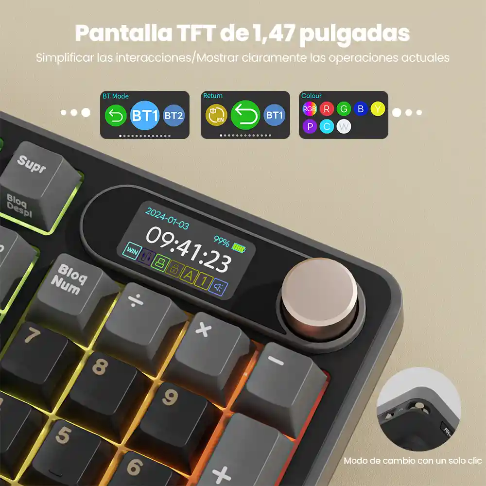 Teclado Mecánico Inalámbrico Rk S98 Phantom 96% Español – Royal Kludge