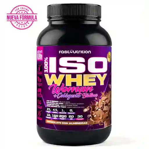 Iso Whey Woman 2lbs Sabor Chocolate Con Almendras