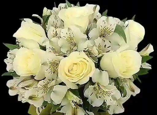 Ramo De Astromelias Y Rosas Blancas