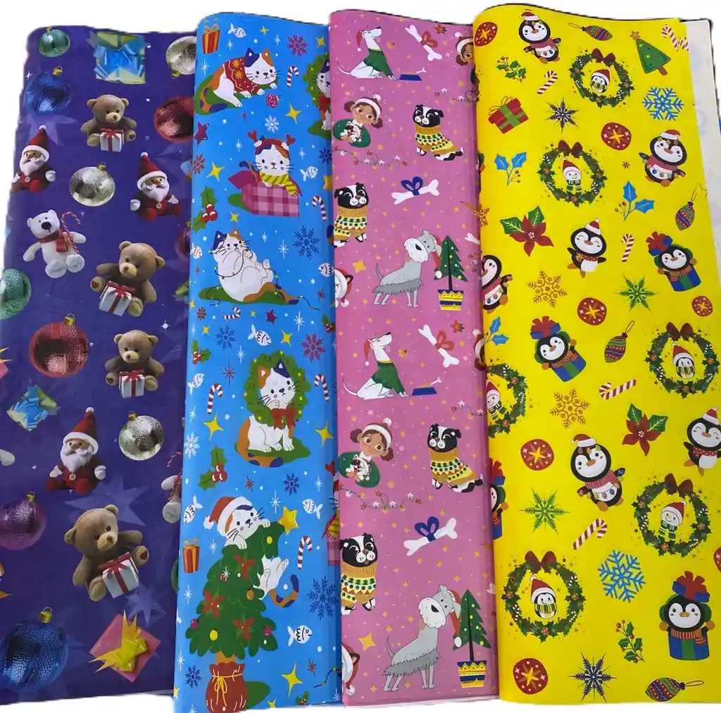 Pliego De Papel De Regalo Navideño 1 Unidad 90x70 Diseños Infantiles