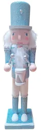 Figura De Cascanueces Con Tambor De Madera 30 Cm Celeste