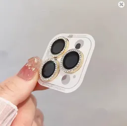 Protector De Camara Iphone 15 Pro/15 Pro Max - Brillos Dorado