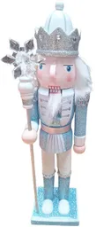 Figura De Cascanueces De Madera Con Copo De Nieve 30 Cm Celeste