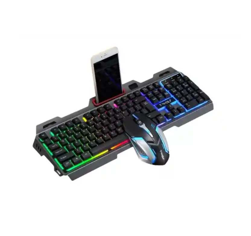 Kit Teclado + Mouse Gamer T-wolf T600 Cable Retroiluminado Led