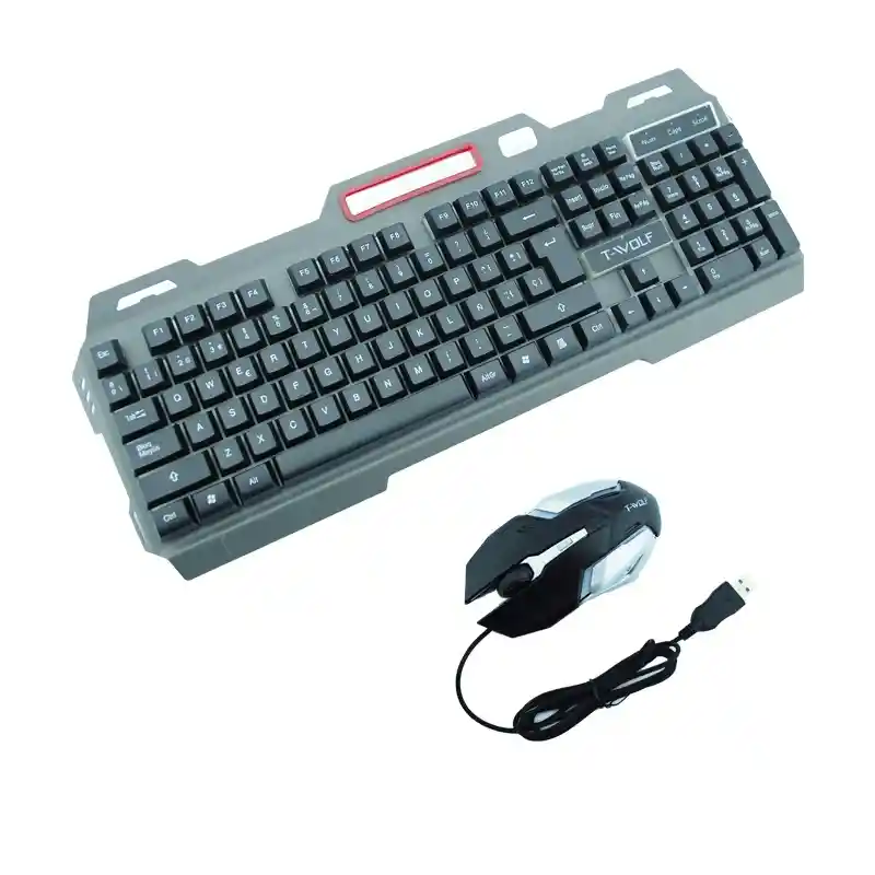 Kit Teclado + Mouse Gamer T-wolf T600 Cable Retroiluminado Led