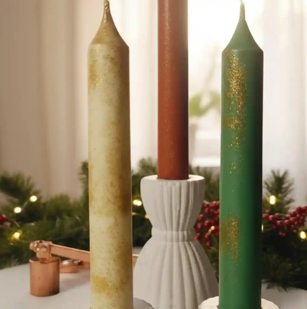 Set Velas Cónicas Navidad
