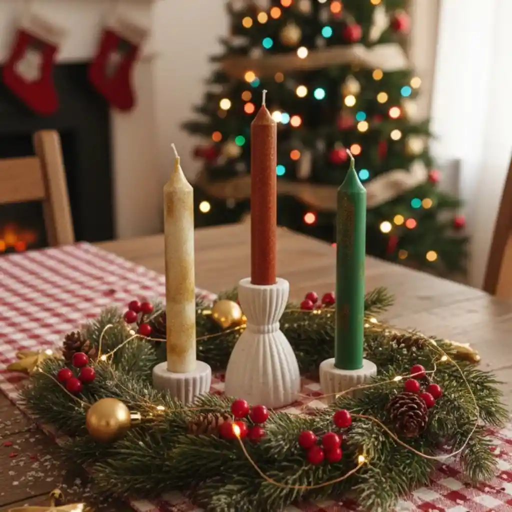 Set Velas Cónicas Navidad