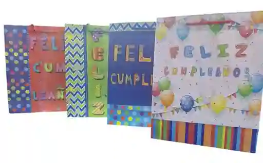 Bolsa De Regalo Feliz Cumpleaños 17,5x24x8