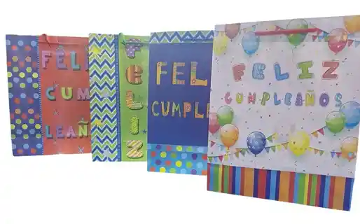 Bolsa De Regalo Feliz Cumpleaños 17,5x24x8