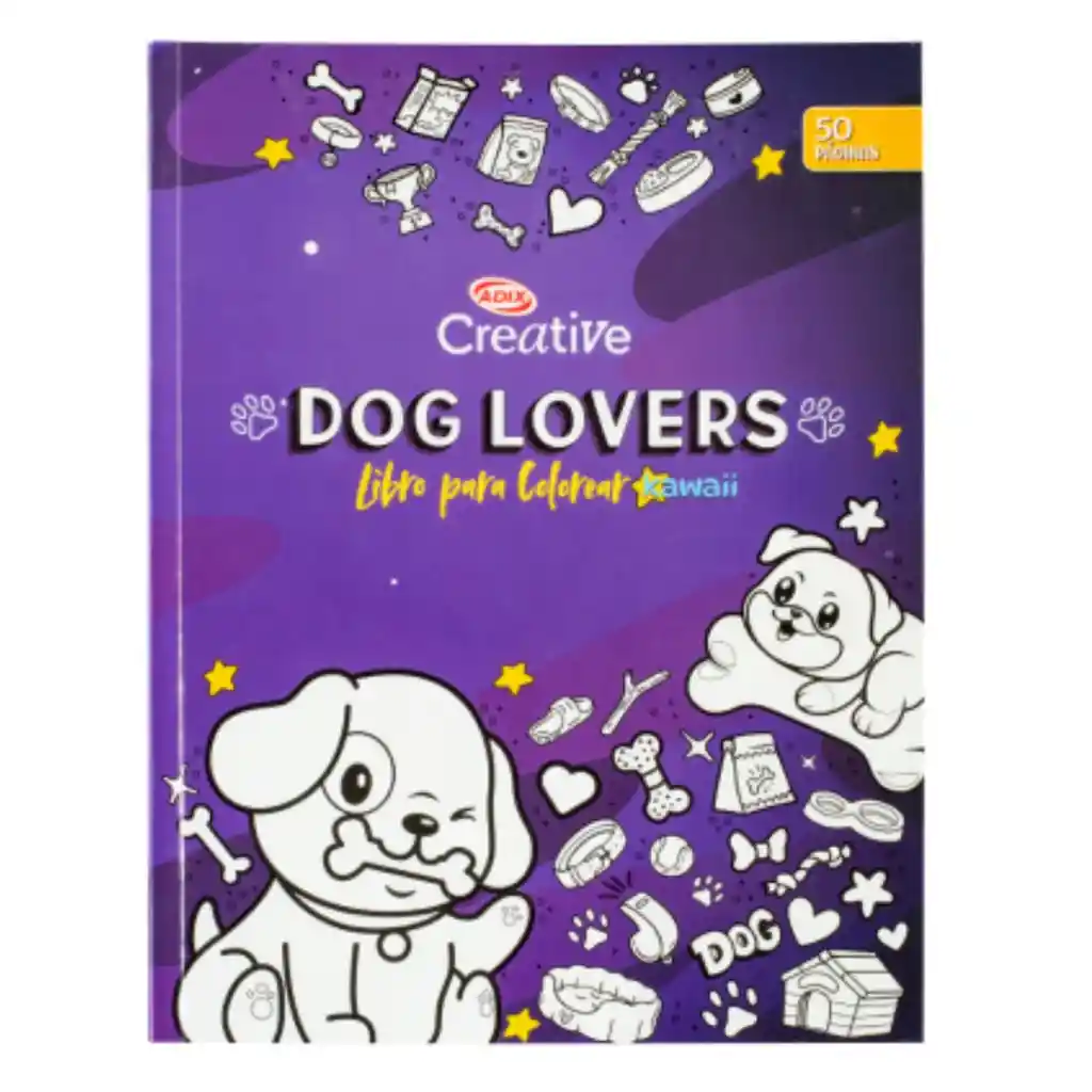 Libro Para Colorear Dog Lover Kawai 50 Paginas