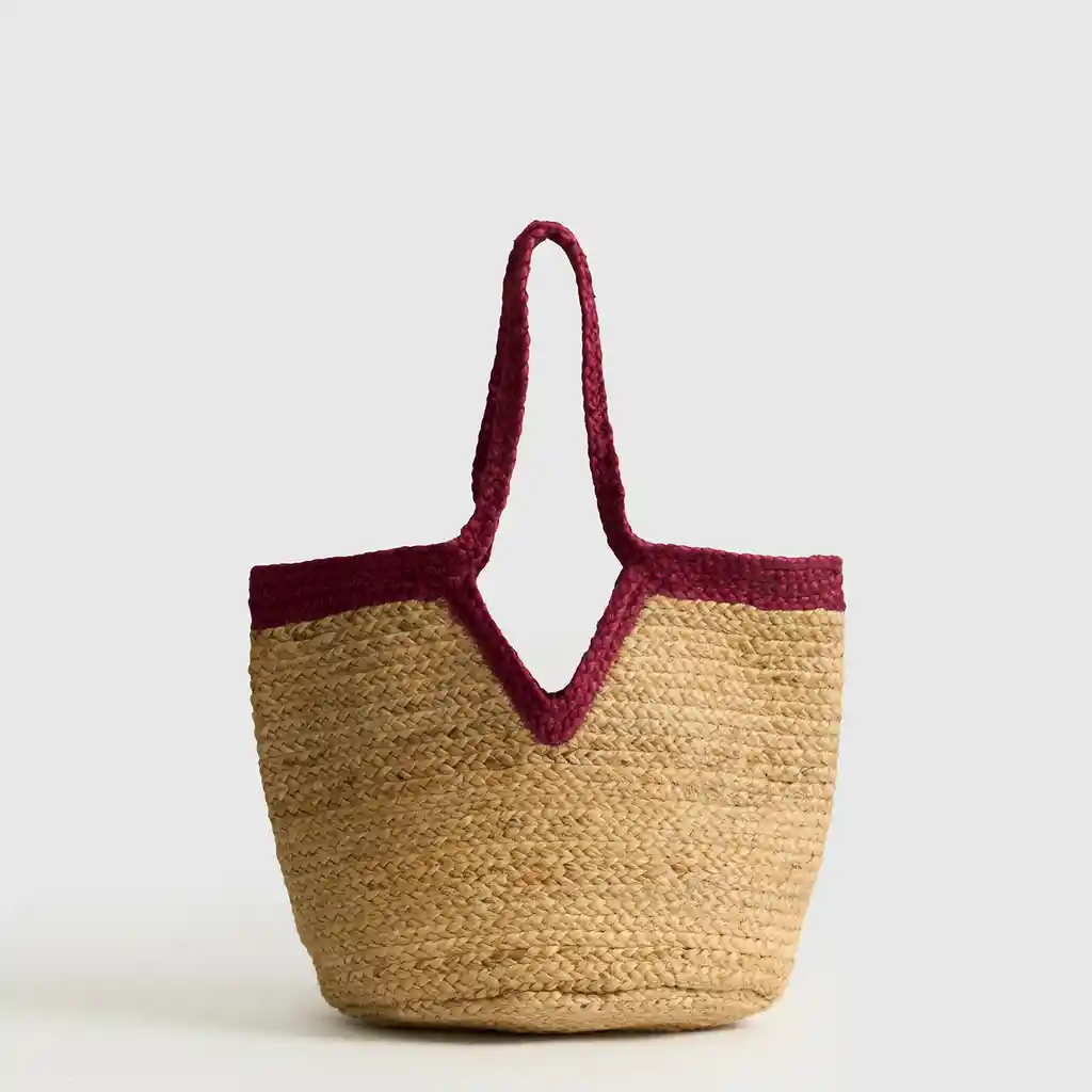 Bolso Playero Paradiso Yute Burdeo