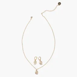 Set Collar Y Aros Caracol Dorado