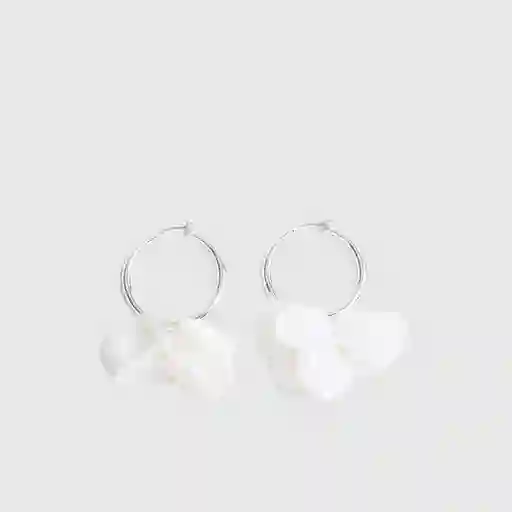 Aros Argollas Pétalos Plateado