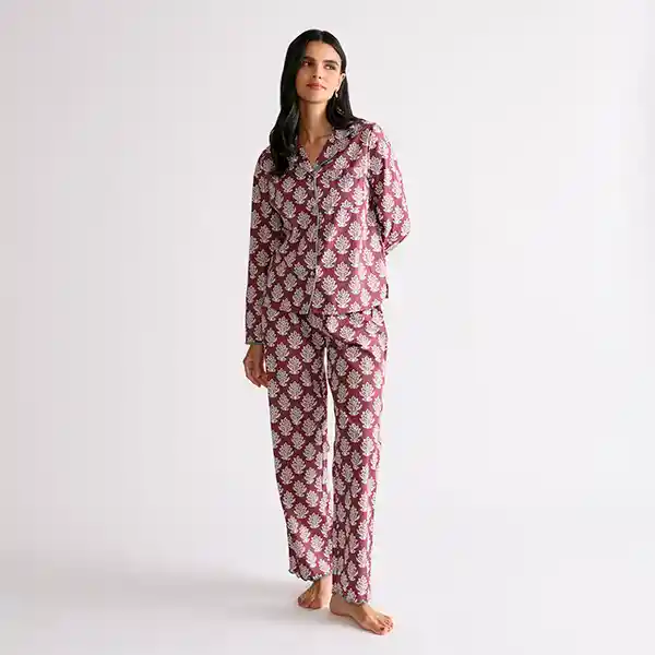Pijama Dreamy Camisero Flores S Burdeo