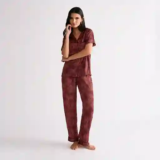 Pijama Dreamy Camisero Palmeras S Burdeo
