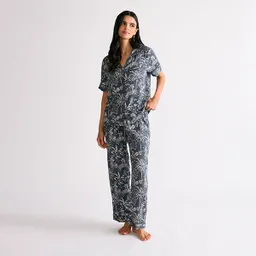 Pijama Dreamy Camisero Palmeras S Azul