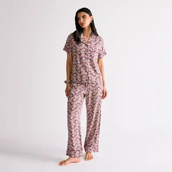 Set Pijama Dreamy Camisero Flores S Rosado