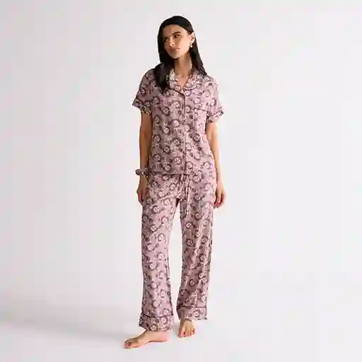 Set Pijama Dreamy Camisero Flores M Rosado