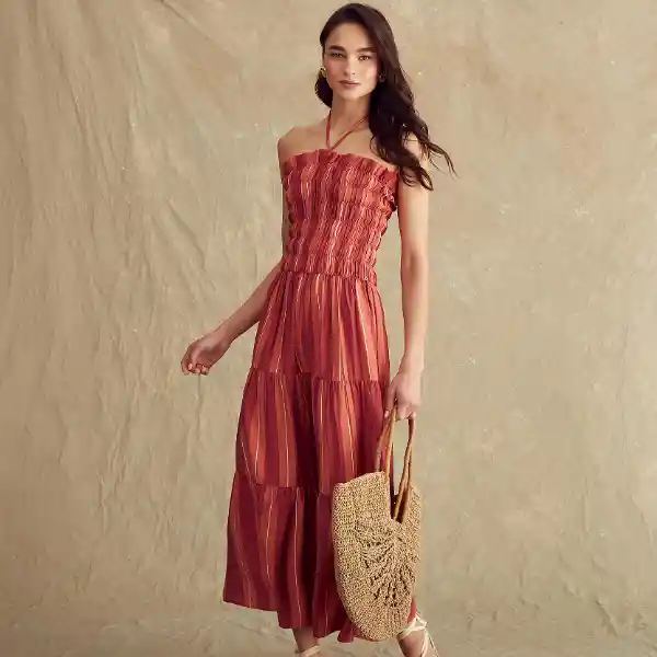 Vestido Paradiso Líneas M Rosado