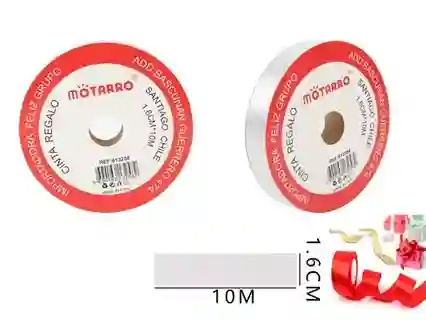 Cinta Regalo Plateado 1.6cm*10m Motarro