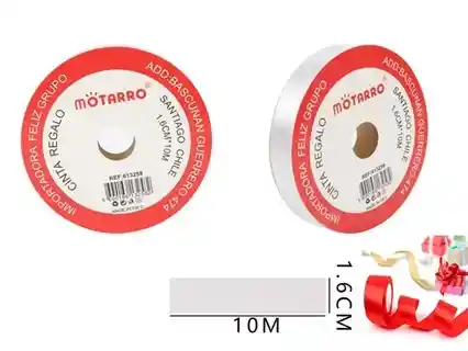 Cinta Regalo Plateado 1.6cm*10m Motarro