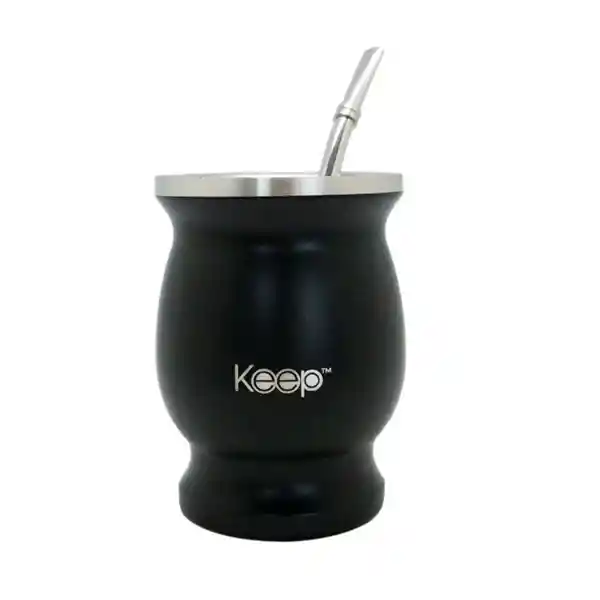 Mate Clasico Negro + Bombilla Keep