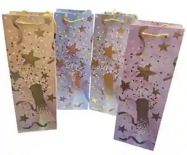Bolsa De Regalo Para Botella Con Diseño 12x35x9 Aries