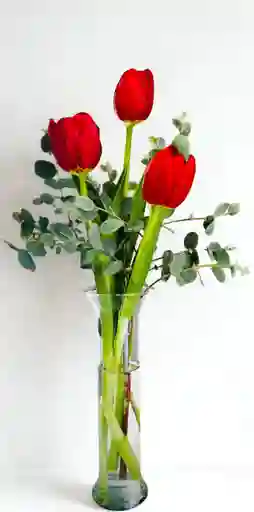 Florero Trio De Tulipanes