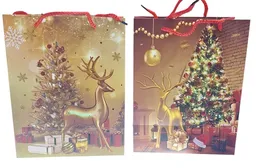 Bolsa De Regalo Para Navidad, Diseño Con Reno 23x18x10 Cm