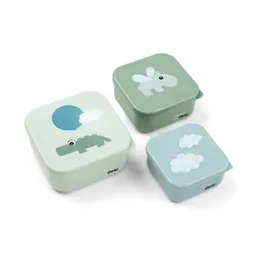 Set De 3 Cajas Para Snack Nube Verde