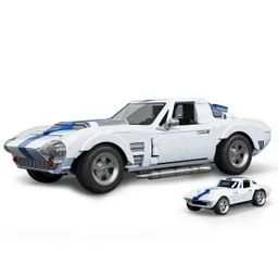 Brick Shop Hot Wheels Juguete De Construccion Elite 63 Corvette Grand Sport Escala 1:16 Armable Con Personalizacion Incluye Placa De Coleccion Y Auto Exclusivo De Metal
