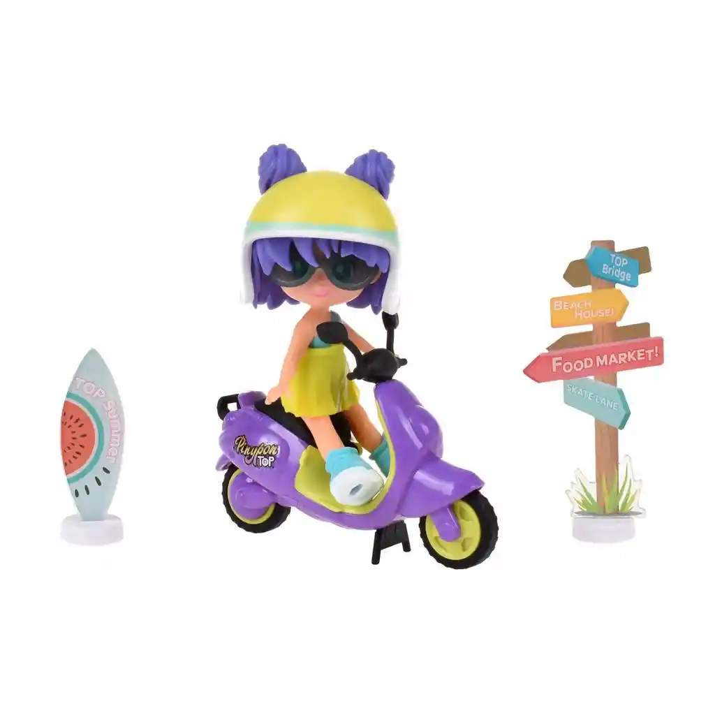 Muñeca 11 Cm Y Moto Pinypon Top