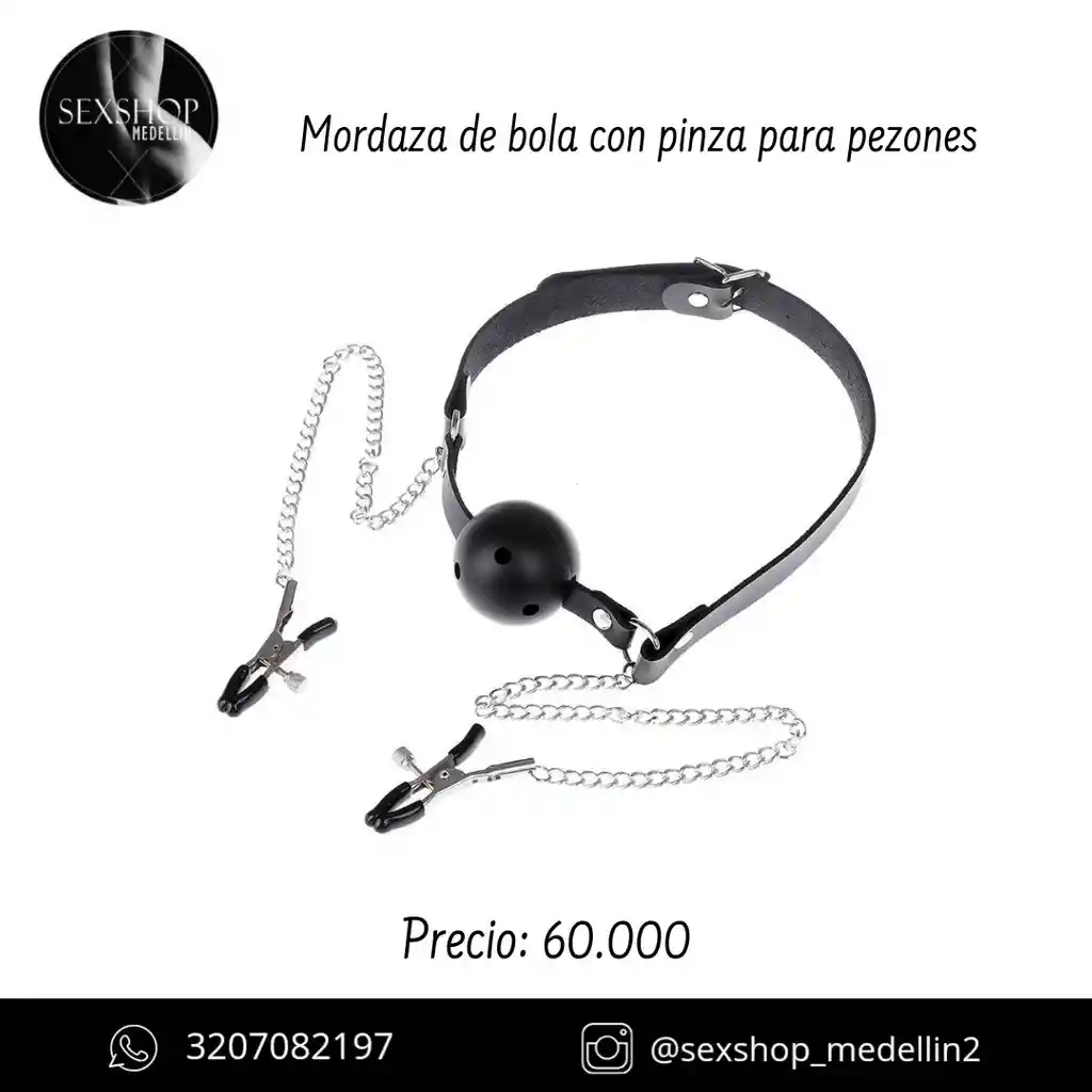 Mordaza Respirable Con Clip Para Pezones