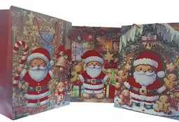 Bolsa De Regalo Para Navidad, Diseño Viejito Pascuero 30x41,5x12 Cm