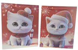Bolsa De Regalo, Diseño Gatito Navideño 26x32x10 Cm