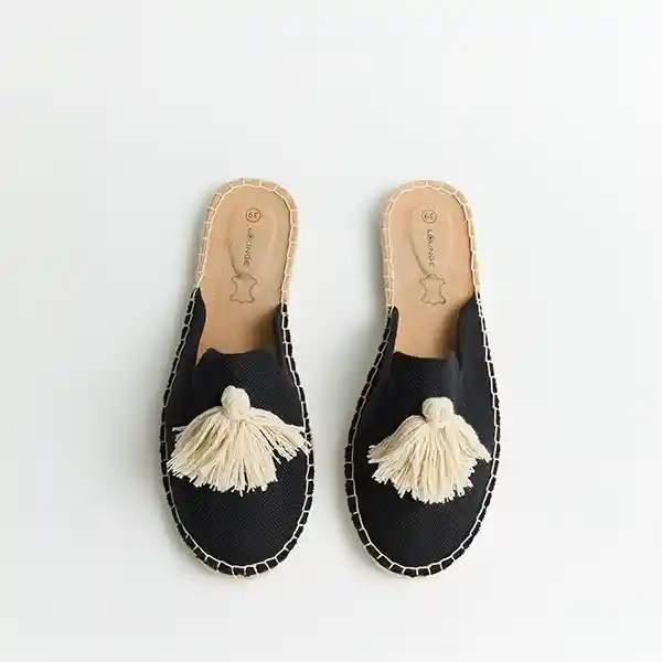 Sandalias Paradiso Alpargata Pompón 40 Negro