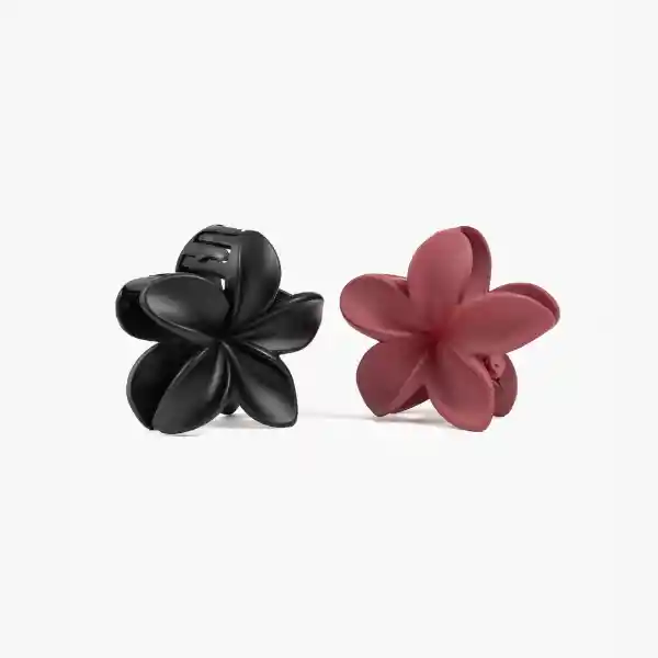 Set Pinches Flor Mate Negro