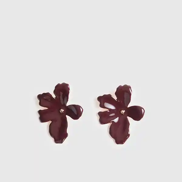 Aros Flor Resina Burdeo