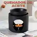 Porta Vela Difusor Quemador Aceite De Cerámica Negro Hogar Aromaterapia