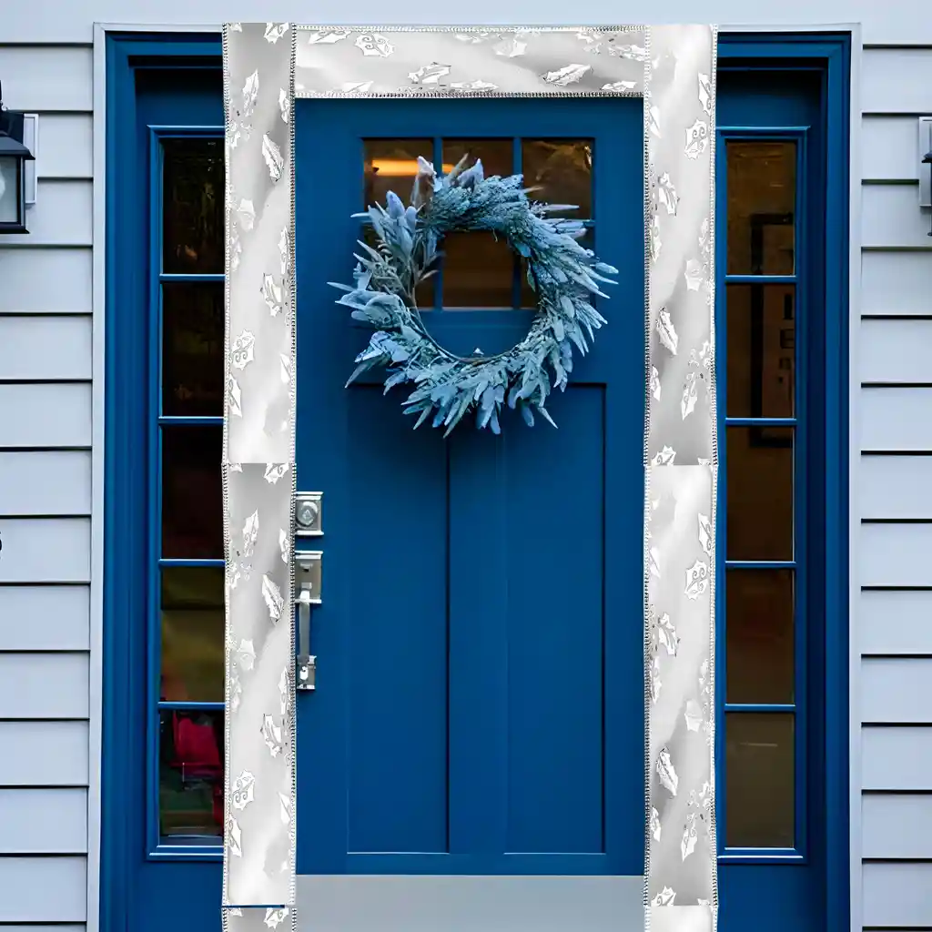 3 Cintas Navidad Decorativas Gris 6,3 Cm X 2,7 Mts