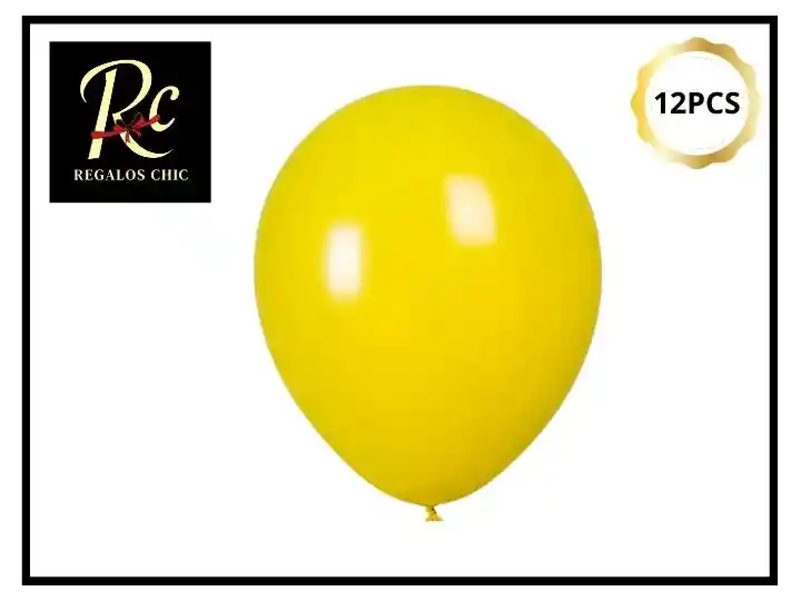 Globos Amarillo Sol Brillante (12 Unid. | 23 Cm). ¡garantía De Alegría Y Energía! Regalos Chic