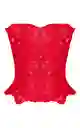 Corset Top Rojo Floral