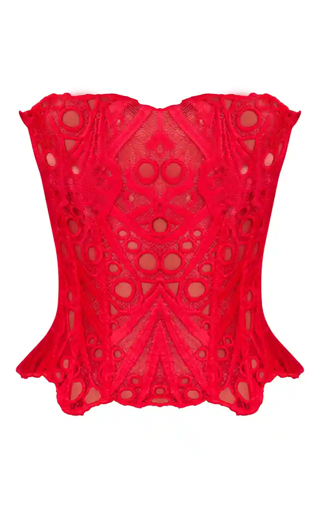 Corset Top Rojo Floral
