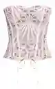 Corset Top Blanco Floral M