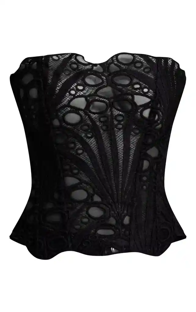 Corset Top Negro Floral L