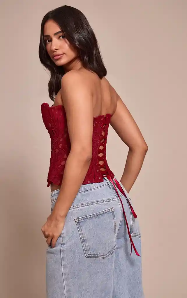 Corset Top Burdeo Floral L