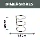 20 Anillas Encuadernación 3 Ganchos Plata 2.2 X 1.5 Cm